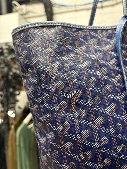 Goyard ‘ST Louis PM’ Blue Monogram Tote Bag
