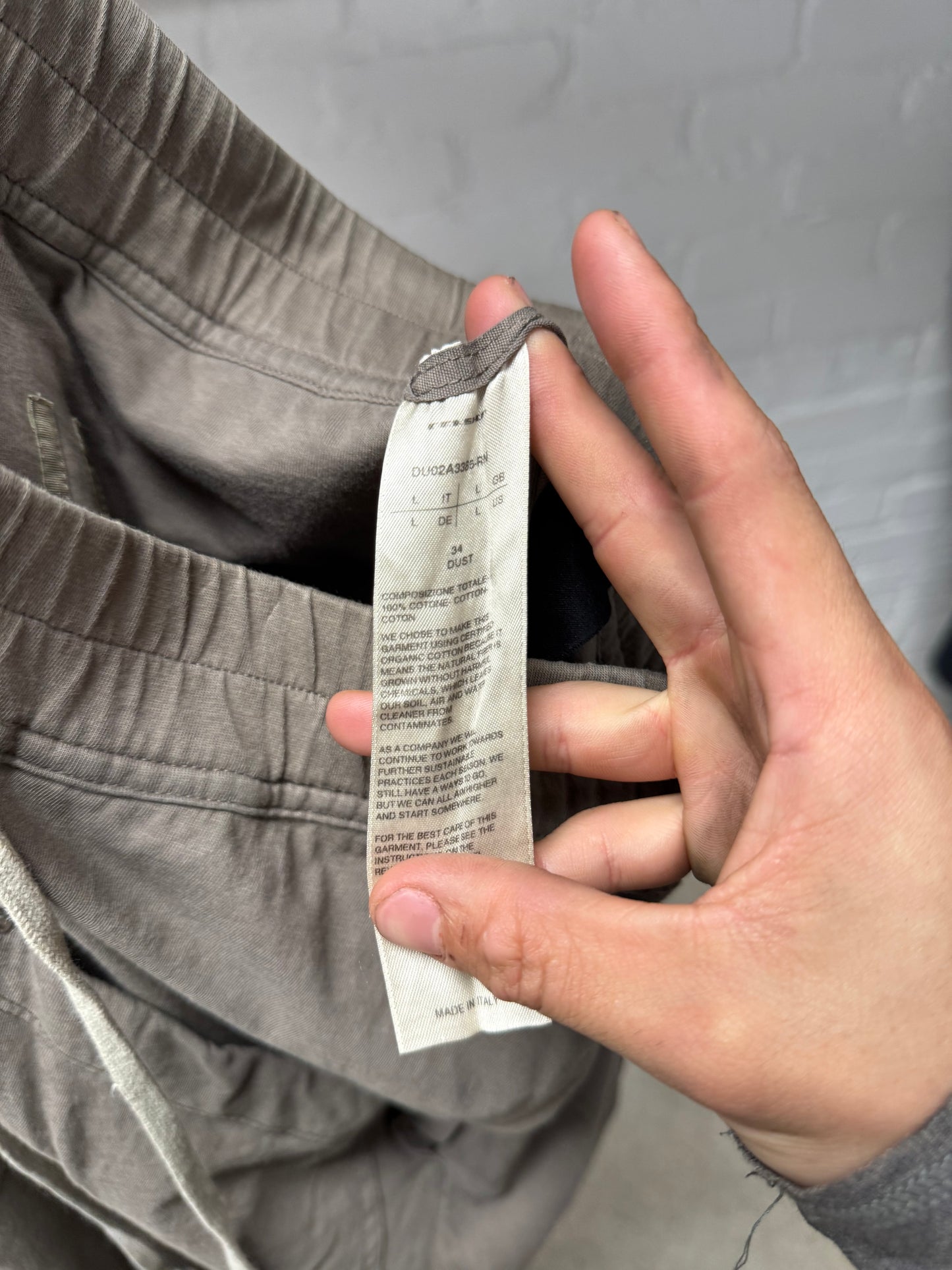 Rick Owens DRKSHDW Dust Brown ‘Lounge’ Drawstring Pants