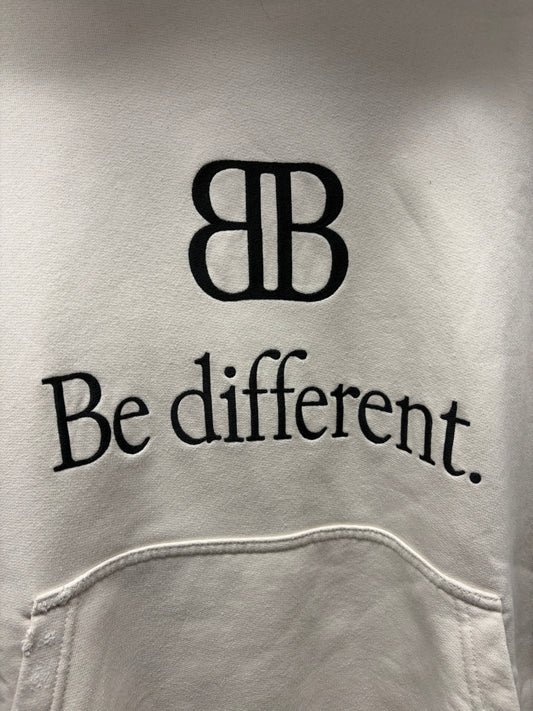 AW2022 Balenciaga ‘Be Different’ Cream/Black Slogan Logo Hoodie