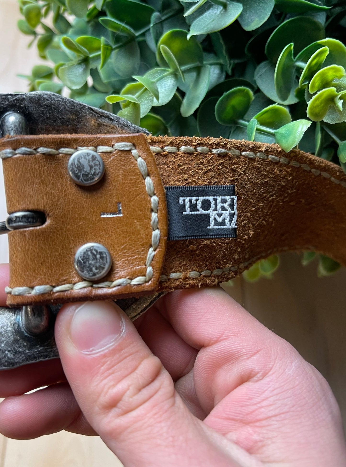 Tornado Mart Gemstone Encrusted Brown Leather Western Belt