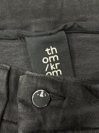 Thom Krom ‘Scar-Stitch’ J-Cut Black Raw Hem Denim