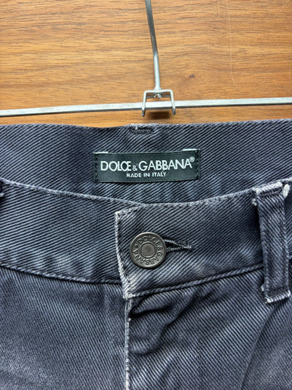 Dolce & Gabbana Washed Black Slim Cut Denim
