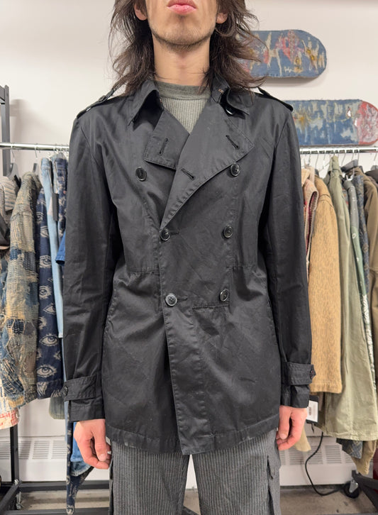 Yohji Yamamoto ‘Y’s’ Double Breasted Black Poplin Coat