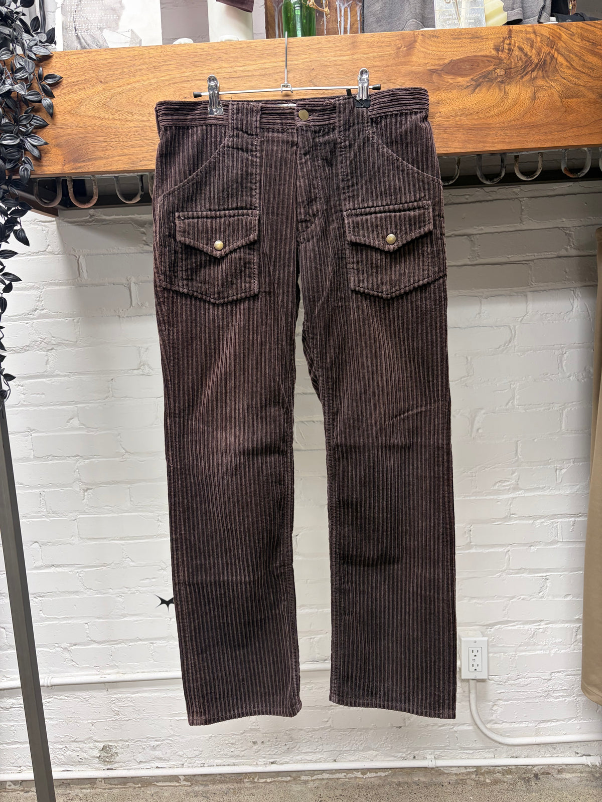 AW2001 Number (N)ine ‘Standards’ Brown Corduroy Bootcut Snap Pocket Denim