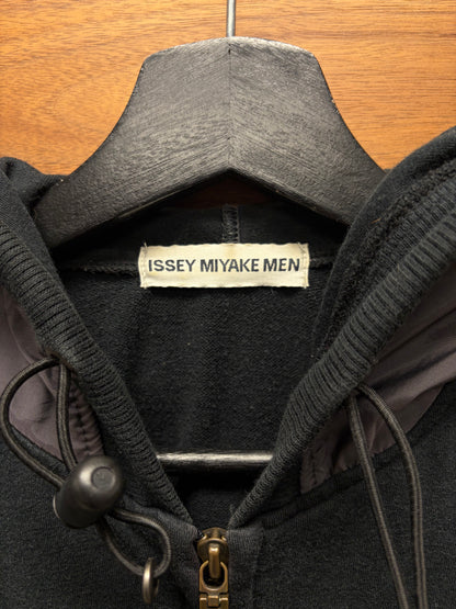 Vintage Issey Miyake Men Hybrid Cotton/Shell Reflective Grey Zip Up Hoodie