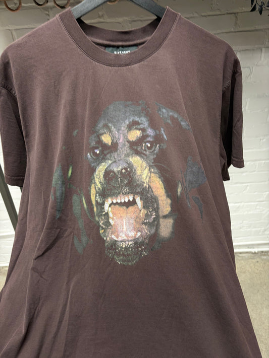 AW2011 Givenchy by Ricardo Tisci ‘Rottweiler’ Brown Graphic T-Shirt