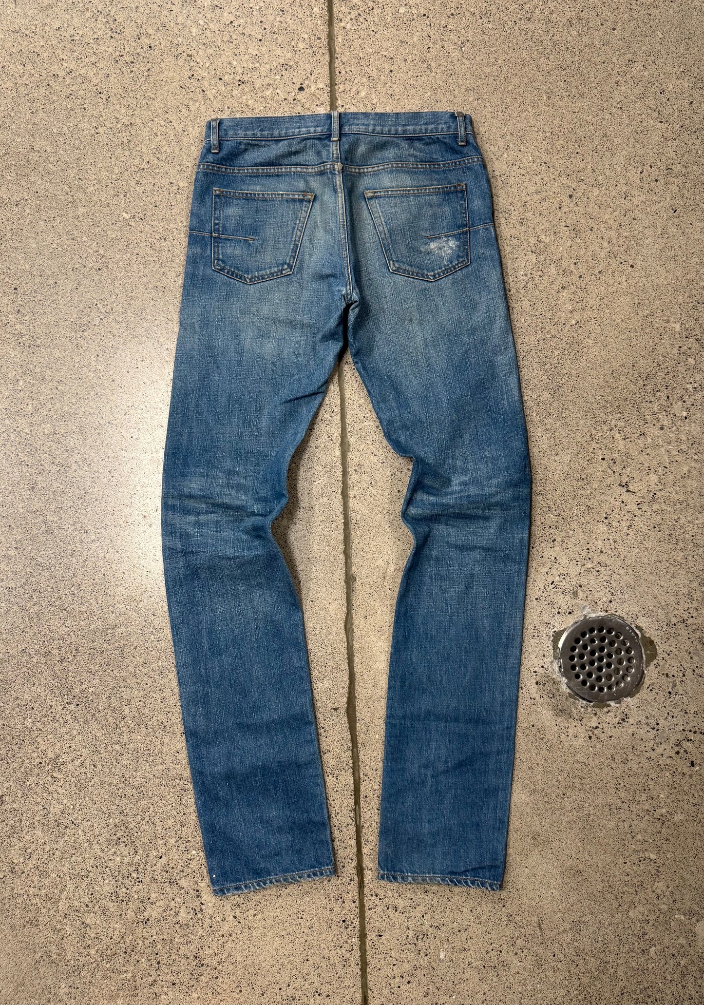 Dior Homme ‘Unaltered’ Distressed Blue Skinny Jeans
