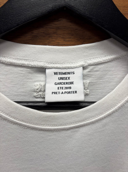 SS2019 Vetements ‘Cafe Tokyo’ Oversized White Graphic T-Shirt