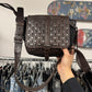 Prada Studded Brown Leather Crossbody Bag