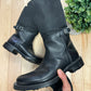 Prada Black Leather Engineer Boots