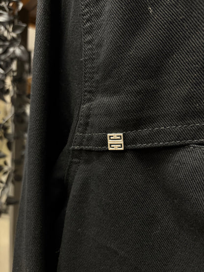 Givenchy ‘4G Logo’ Black/Silver Rivet Button Snap Denim Overshirt
