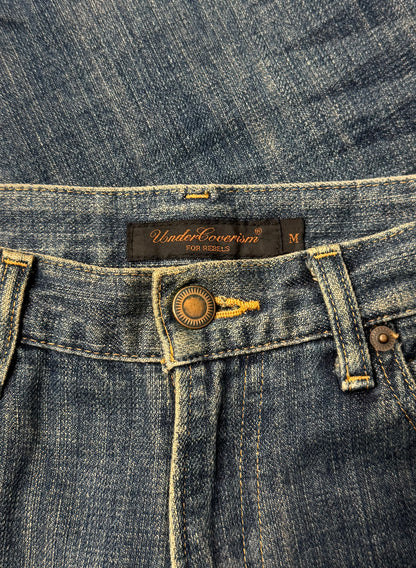 SS2003 Undercover ‘Scab’ Giz Print Flared Bootcut Denim