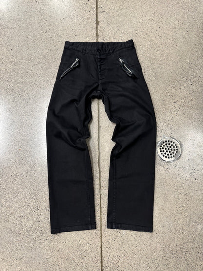 SS2017 Maison Margiela ‘Leather Handle’ Zip Closure Wide Leg Pants