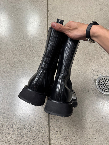 Alexander McQueen Studded Silver Toecap Leather Chelsea Boots