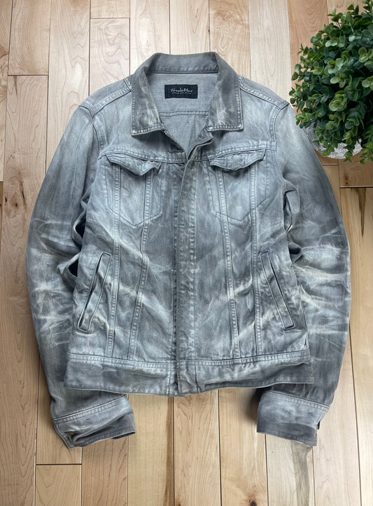 Tornado Mart Washed Grey Whiskered Denim Jacket