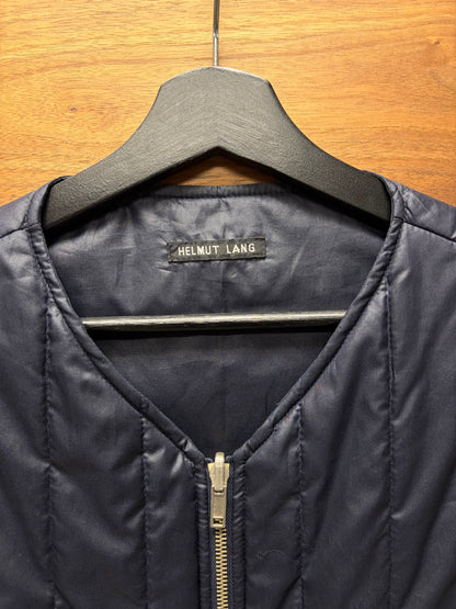 Vintage 1990s Helmut Lang Padded Blue Military Liner Vest