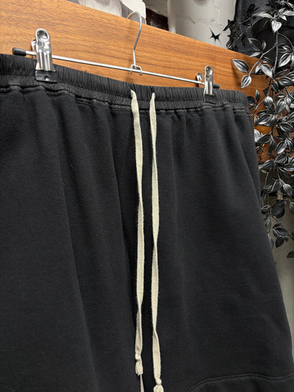Rick Owens Black Drawstring ‘Boxer’ Cotton Sweat Shorts