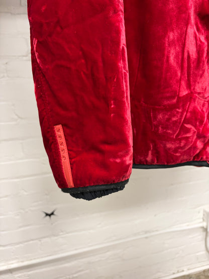 Vintage Prada Sport Crushed Velour Jacket with Nylon Shell Interior