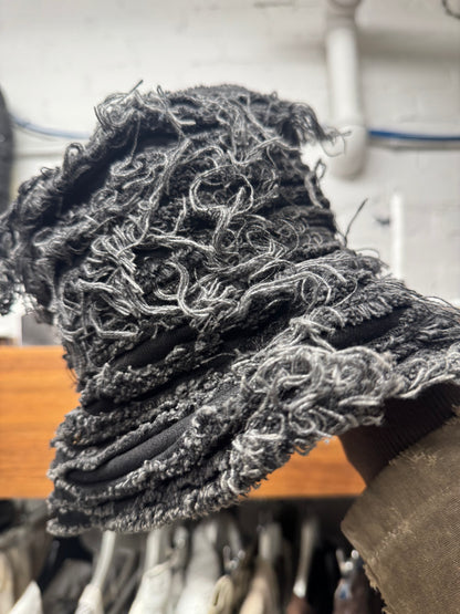 Paradoxe Paris Black Denim Distressed Bucket Hat