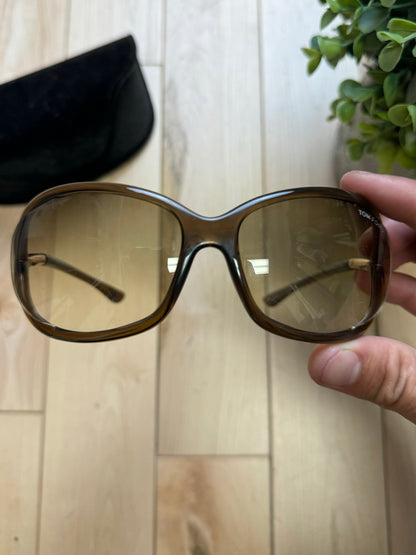 Tom Ford ‘Jennifer’ Brown Tinted Oval Sunglasses