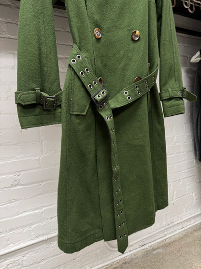 AW2006 Junya Watanabe ‘Taxi Driver’ Distressed Green Wool Trench Coat