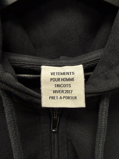 AW2017 Vetements ‘11 Inch Gun Club’ Black Zip-Up Hoodie