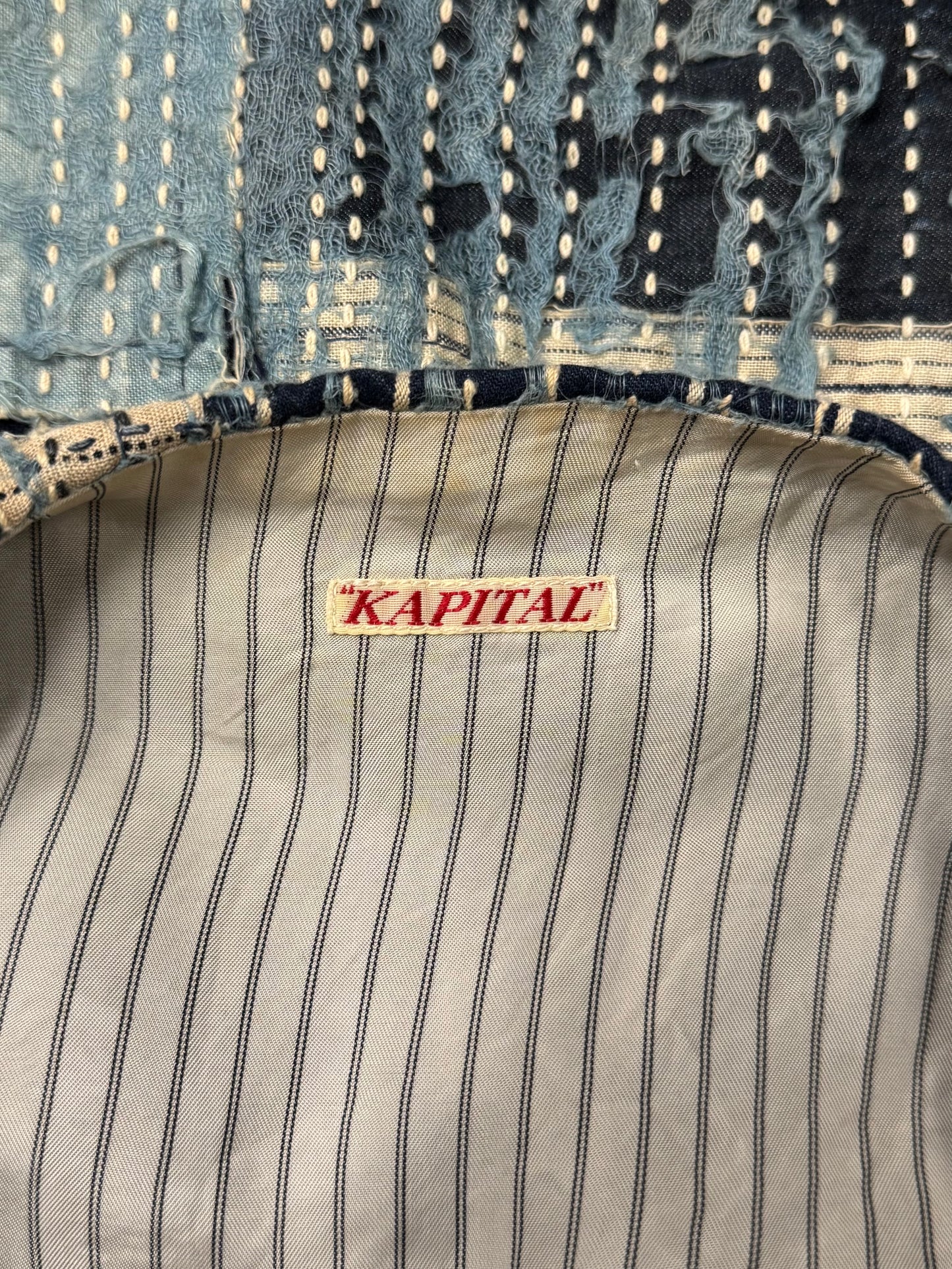 Kapital ‘Boro’ Denim Repaired Boiled Wool Vest