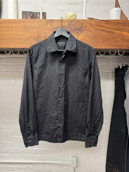 Prada Black ‘Saffiano’ Emblem Button Up Shirt