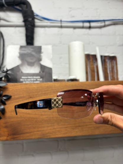 Gucci Purple/Gold Tortoiseshell  Rimless Sunglasses
