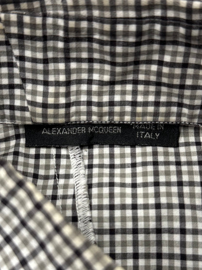 Vintage Alexander McQueen Asymmetric Gingham Plaid Shirt