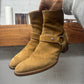 Saint Laurent ‘Wyatt’ Brown Suede Harness Boots