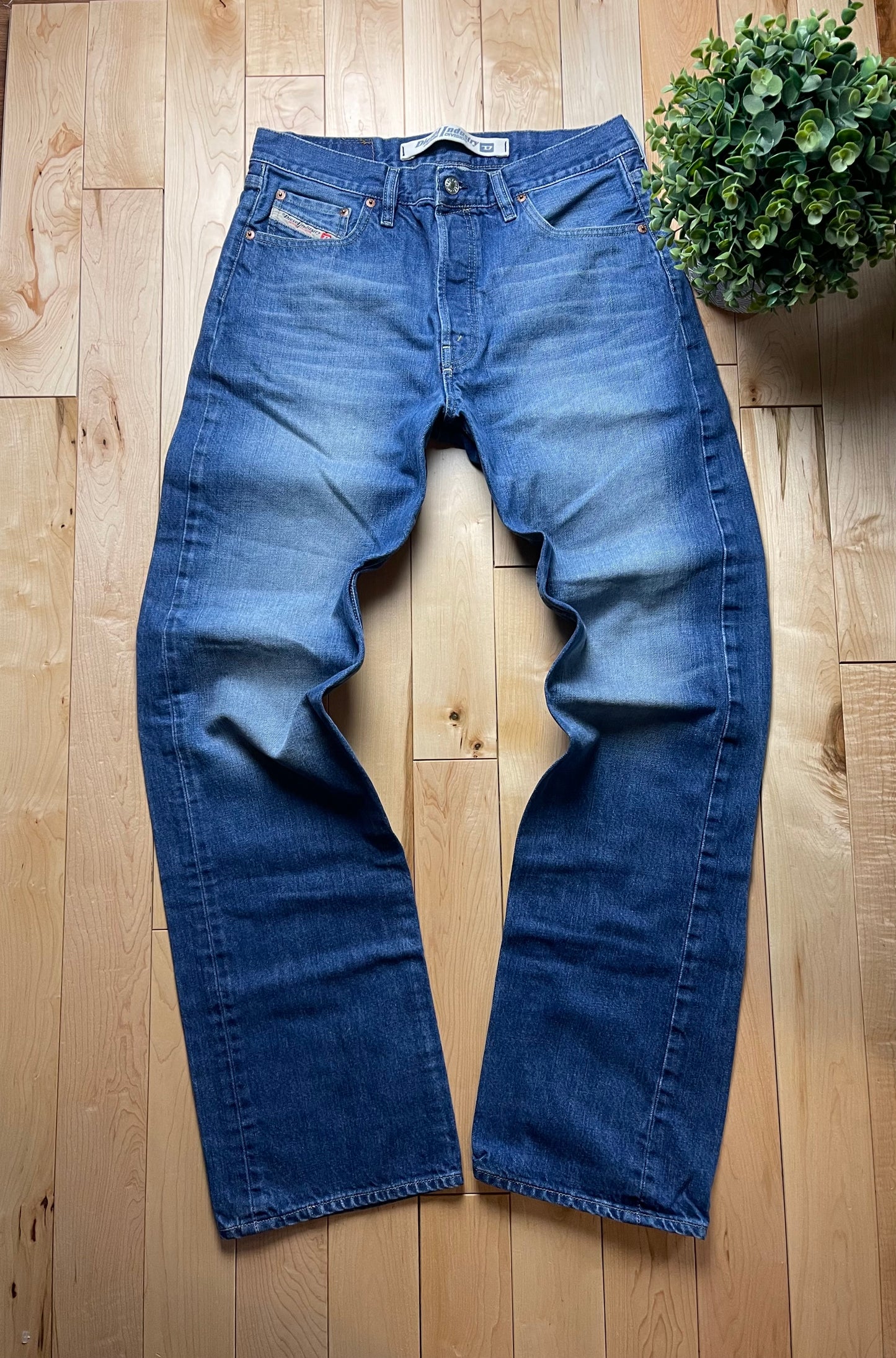 Diesel Washed Blue Bootcut Wide Leg Denim