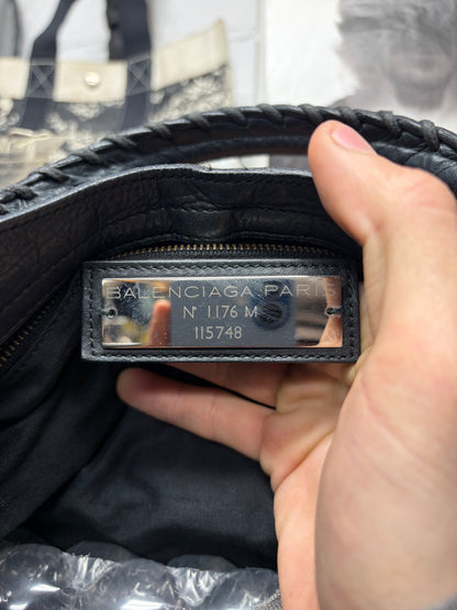 Balenciaga Black/Silver Hardware ‘City’ Bag with Crossbody Strap