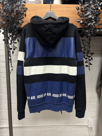 Hood by Air ‘Double Zip’ Extended Zipper Track Black/Blue Pullover Hoodie
