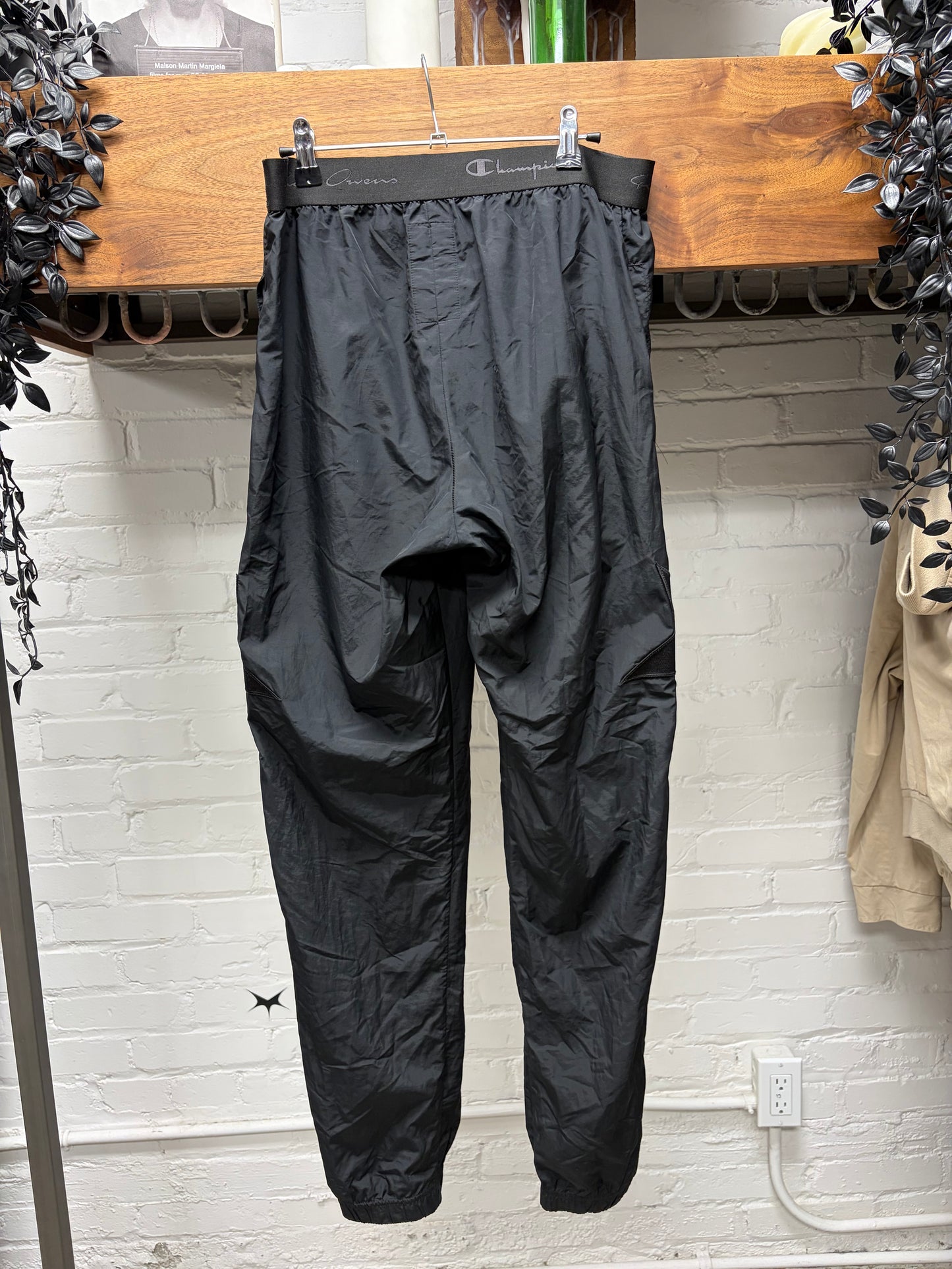 Rick Owens x Champion ‘Pentagram’ Black Nylon Track Pants