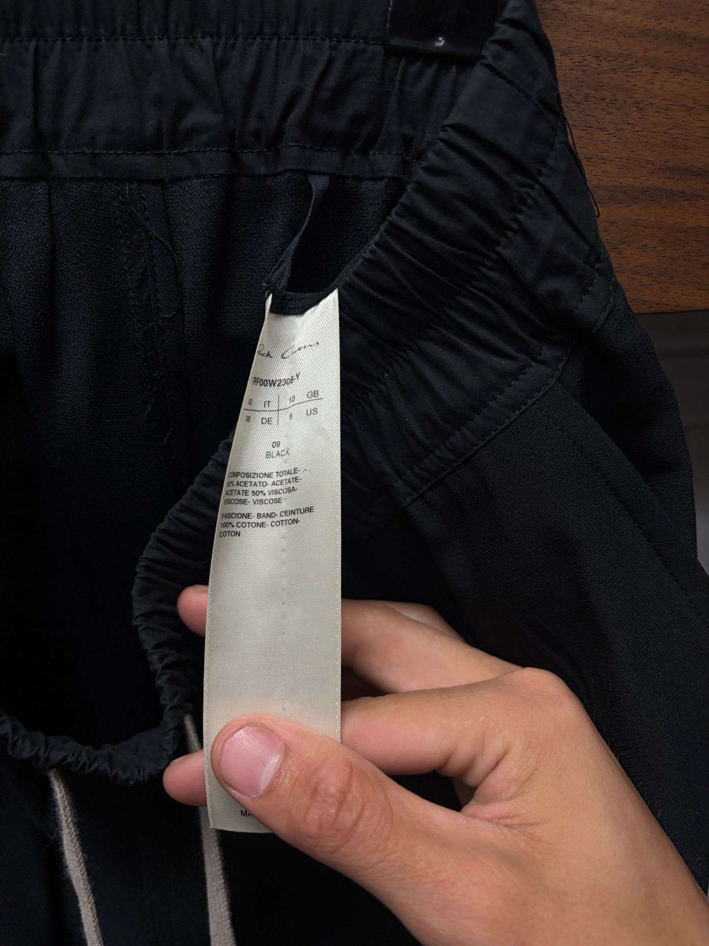 2018 Rick Owens ‘Forever’ Black 3/4 Length Lightweight Drop Crotch Shorts