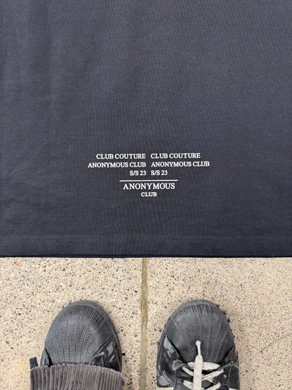 Anonymous Club Rhinestone ‘Club De Couture’ Black Oversized T-Shirt