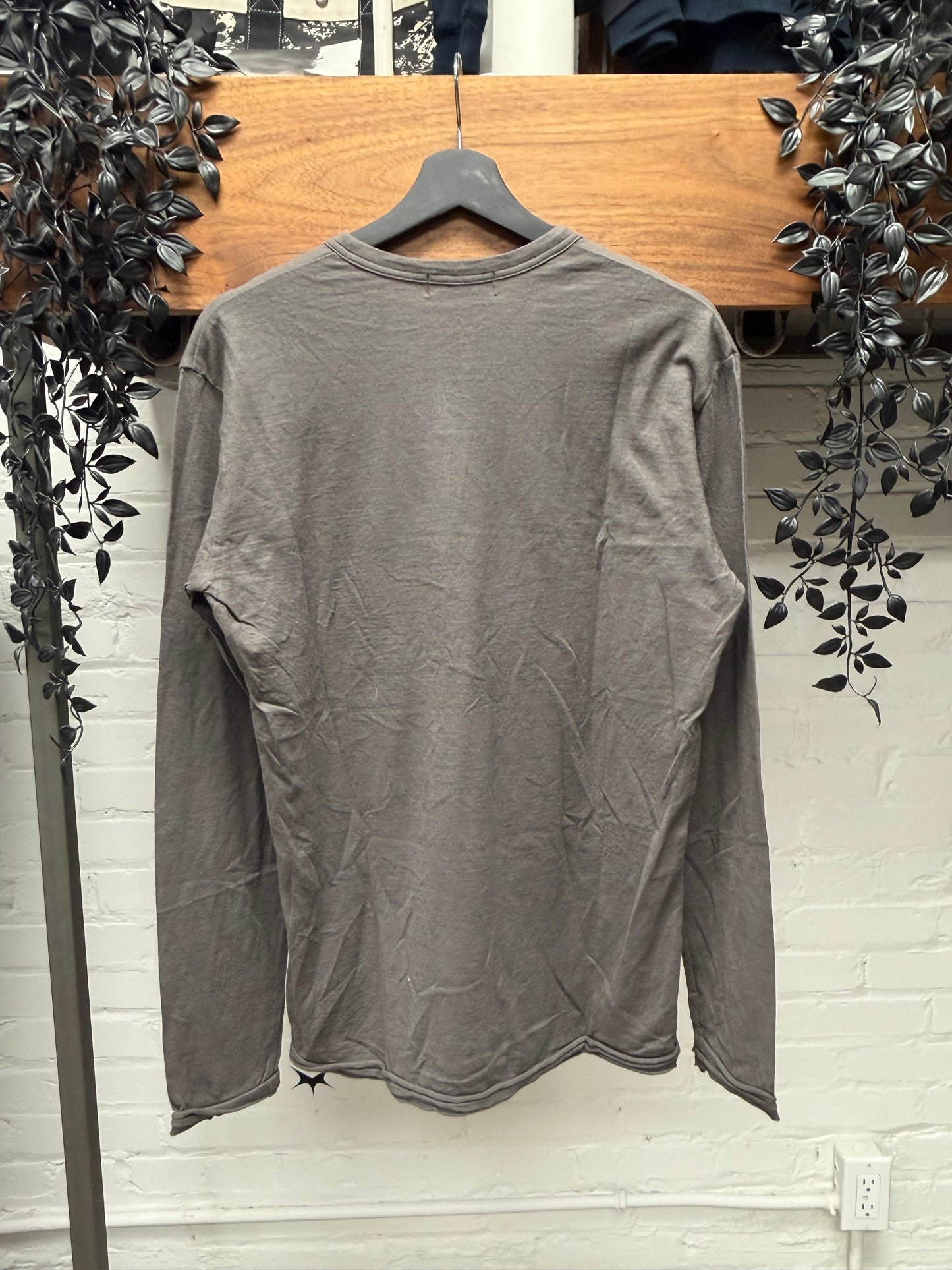 Yohji Yamamoto ‘Y’s For Men’ Brown Cotton Henley Long Sleeve Shirt