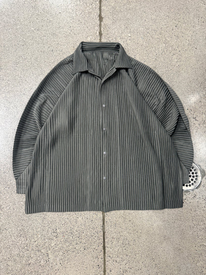 Issey Miyake ‘Homme Plisse’ Pleated Button Snap Jacket