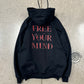 AW2020 Balenciaga ‘Free Your Mind’ Distressed Black Hoodie