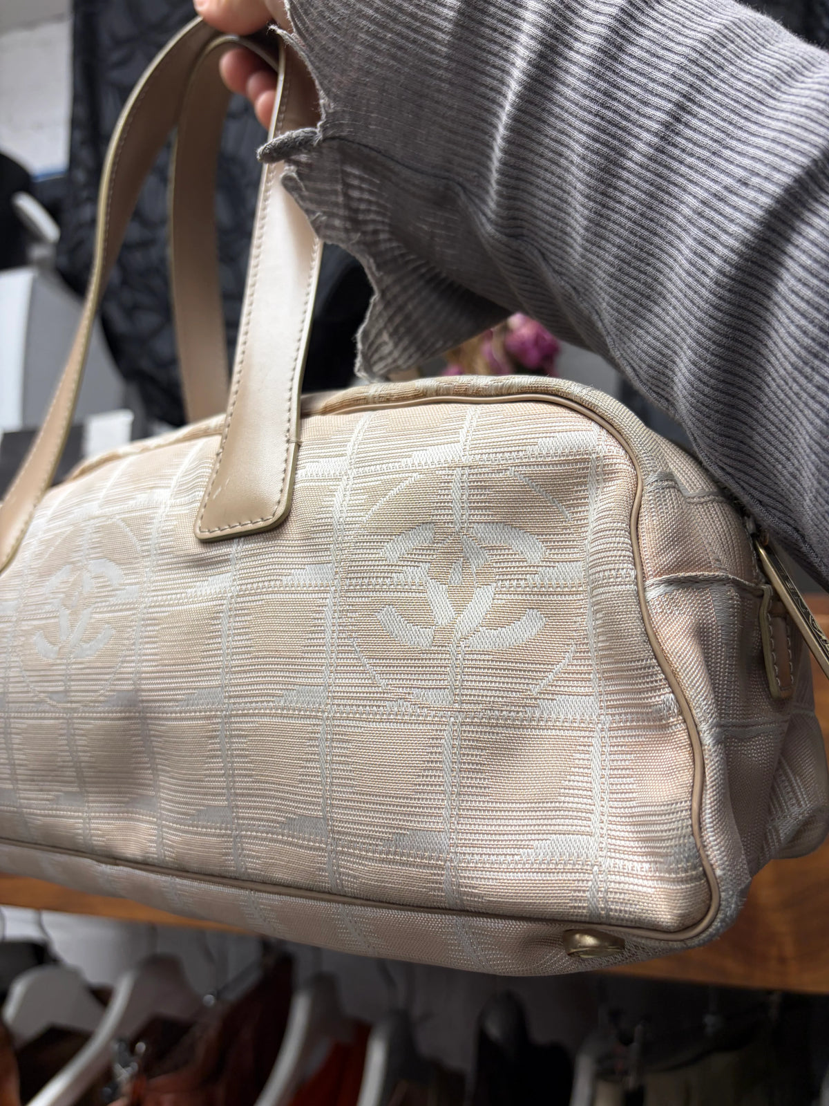 2003 Chanel ‘Travel Ligne’ Mini Tan Bowling Bag