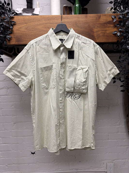 SS2019 Raf Simons x Fred Perry Cargo Pocket Gingham Short Sleeve Button Up Shirt