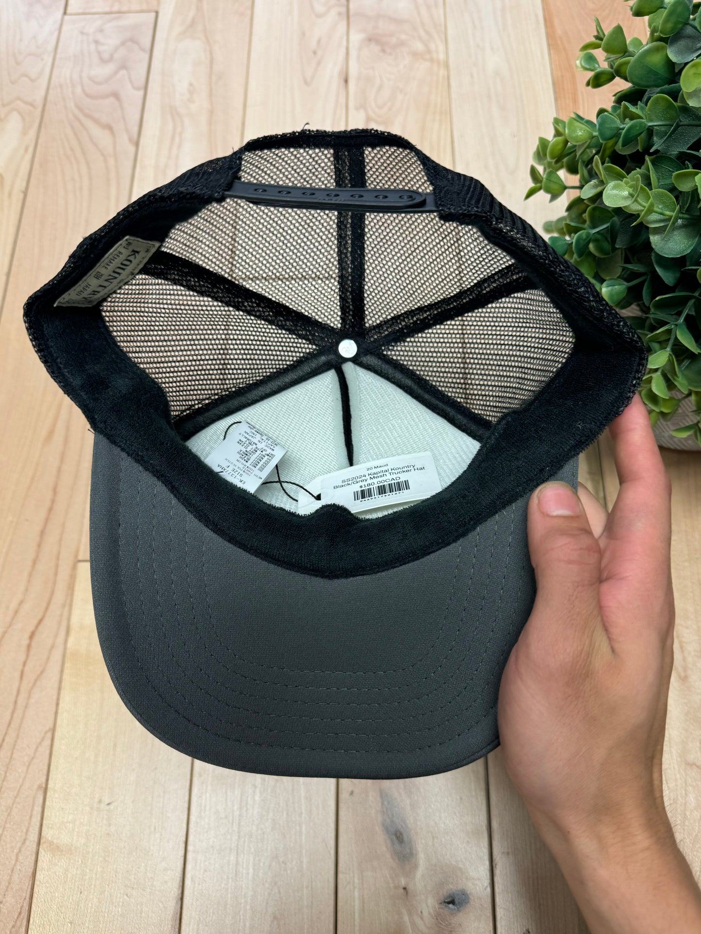 SS2024 Kapital Kountry Grey/Black Mesh Trucker Hat