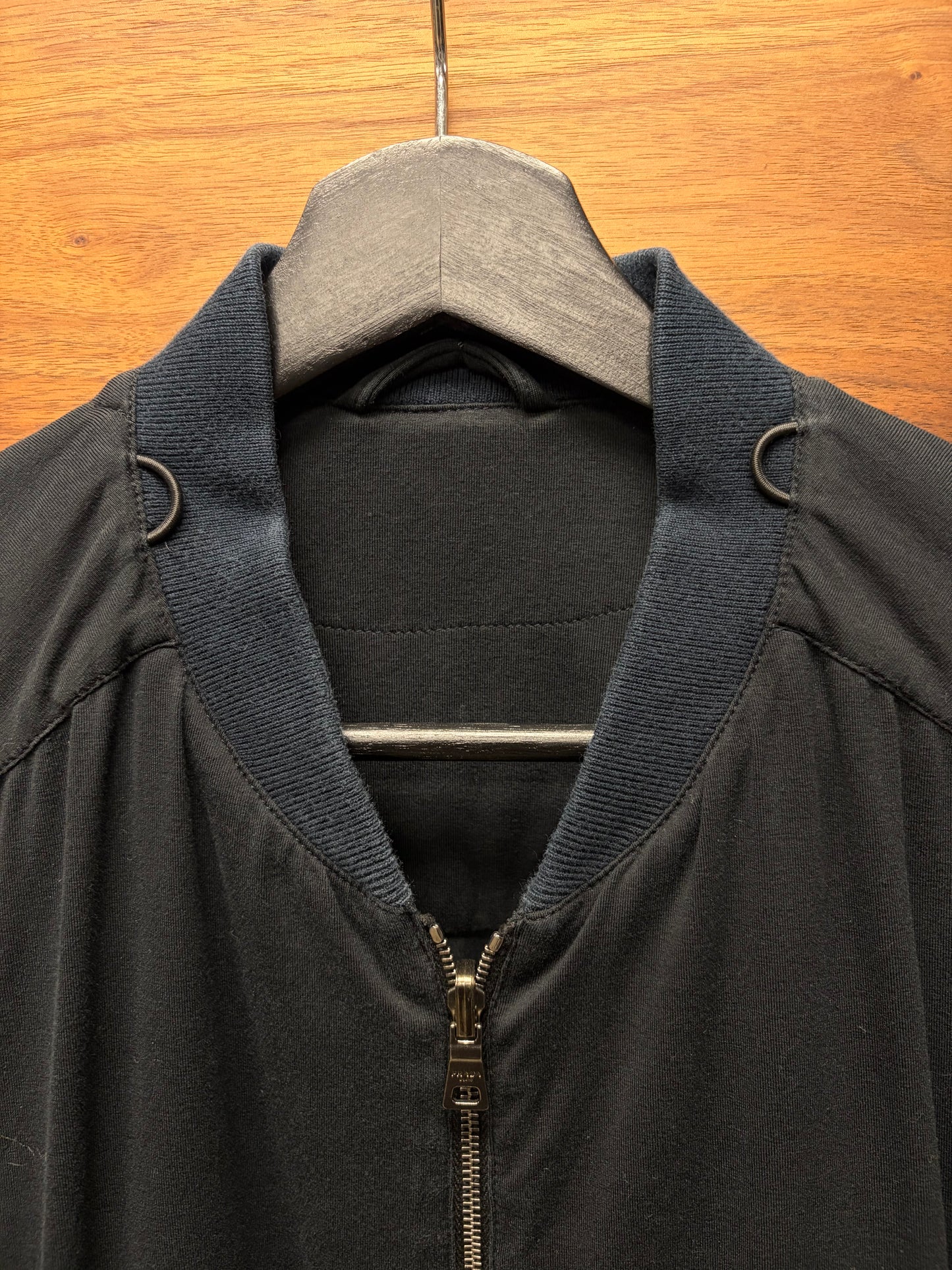 Prada Sport Black Cotton Zip-Up Bomber Jacket