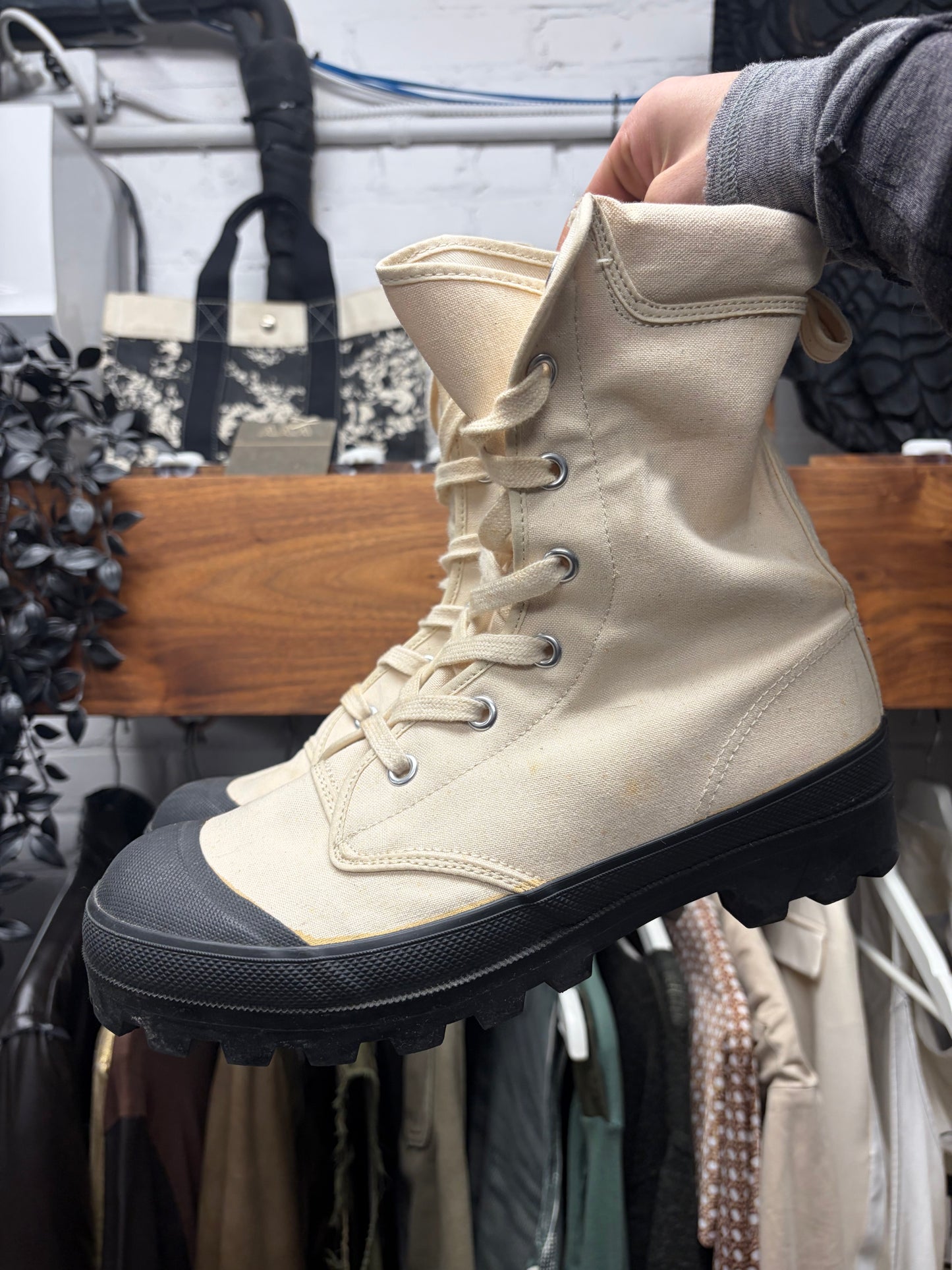 SS1995 Comme Des Garçons Homme Canvas/Rubberized Duck Boots