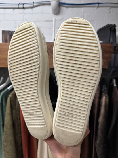 2024 Rick Owens Laceless High Tongue ‘Hollywood’ Black Canvas Sneakers