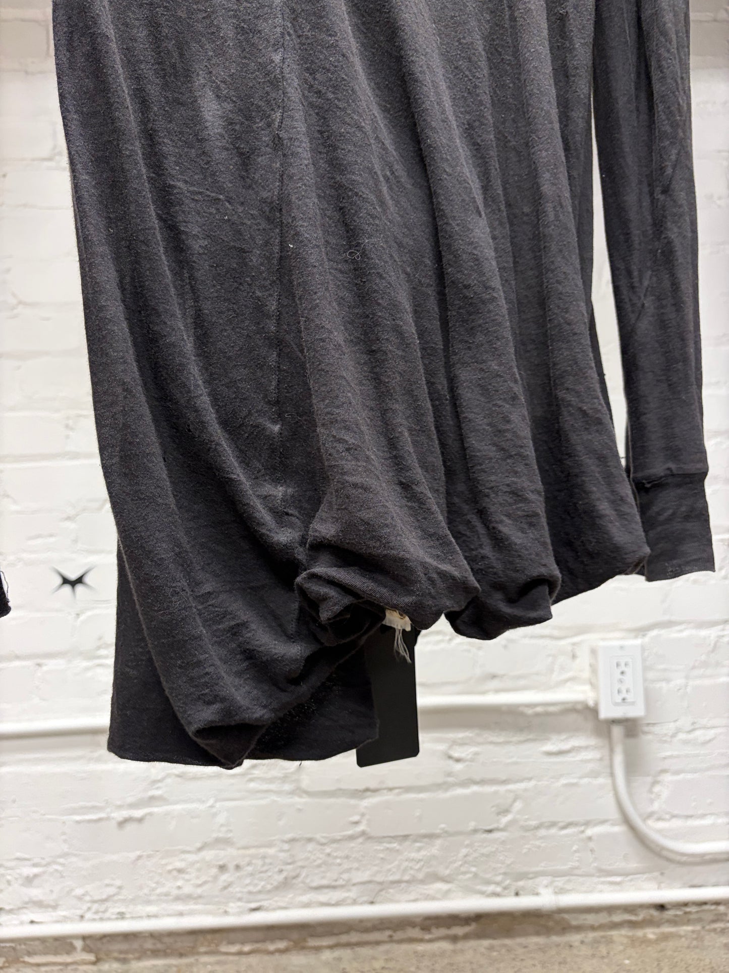 AW2015 Rick Owens ‘Sphinx’ Double Layered Black Long Sleeve Shirt