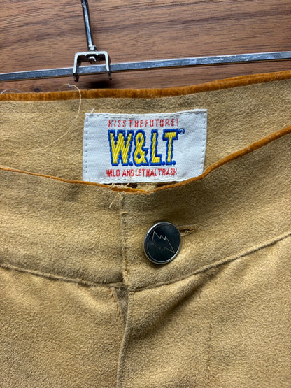W&LT by Walter Van Beirendonck Tan Suede Bunched Knee Detail Pants