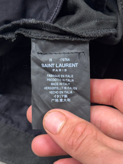 SS2016 Saint Laurent Studded Raw Hem Cutoff Shorts