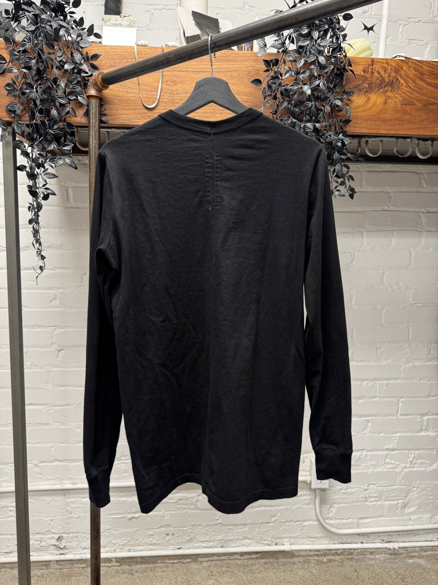 AW2024 Rick Owens ‘Porterville’ Black Cotton Long Sleeve